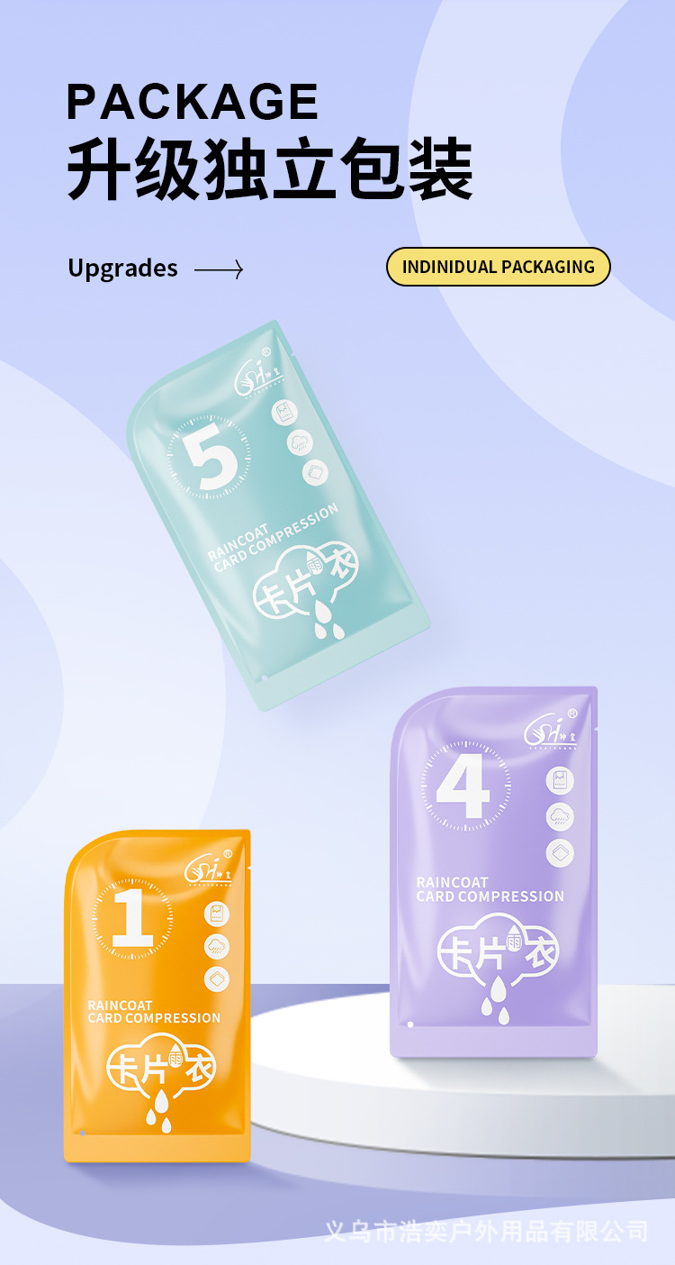 一次性卡片雨衣成人加厚全身防暴雨旅行便携户外登山上学防水现货详情3