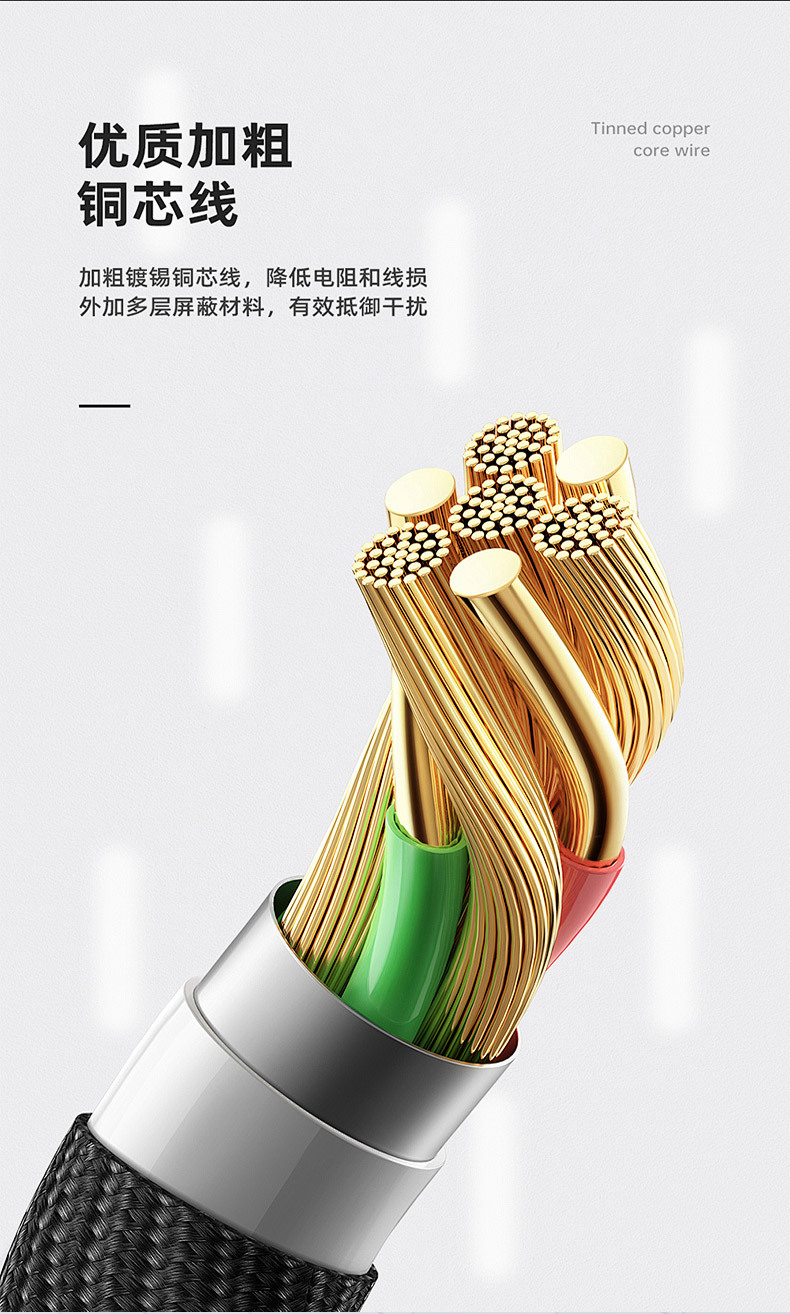 100W数显快充数据线双头type-c编织线适用苹果充电线智能充电线详情5