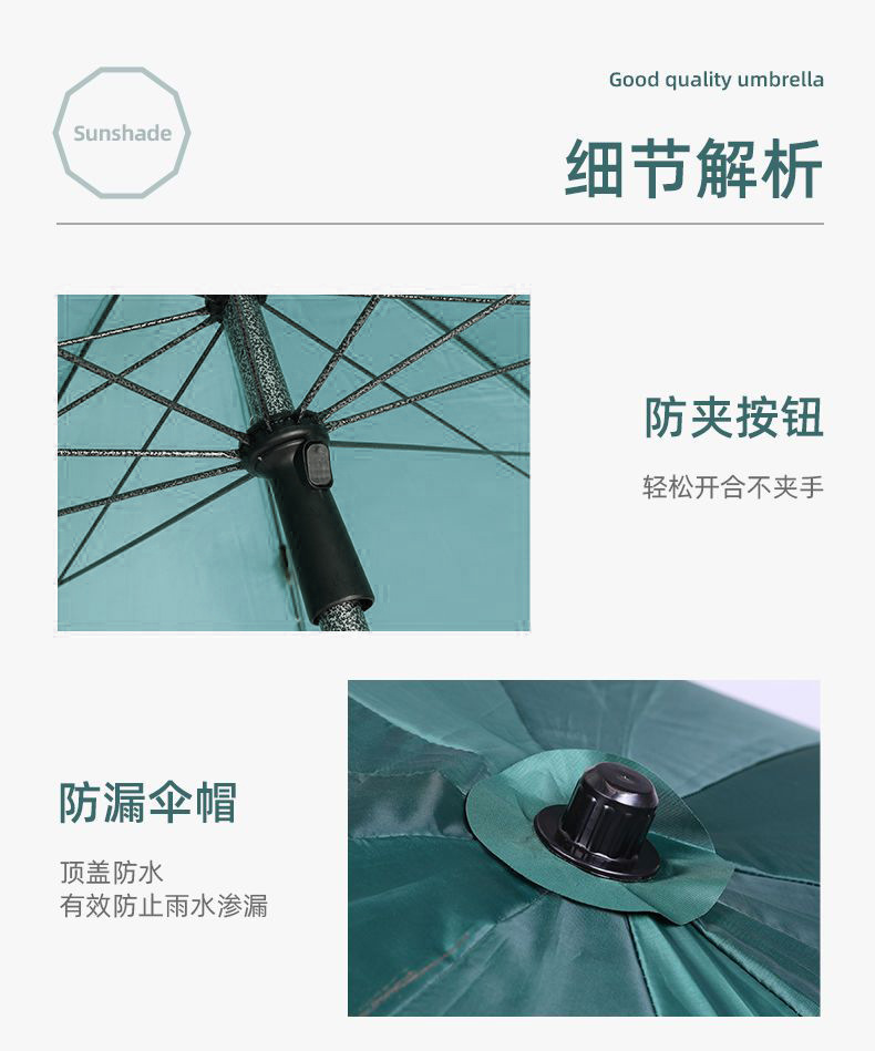 双层户外遮阳大伞摆摊岗亭商用伞集市防紫外线防晒银胶防水地摊伞详情5