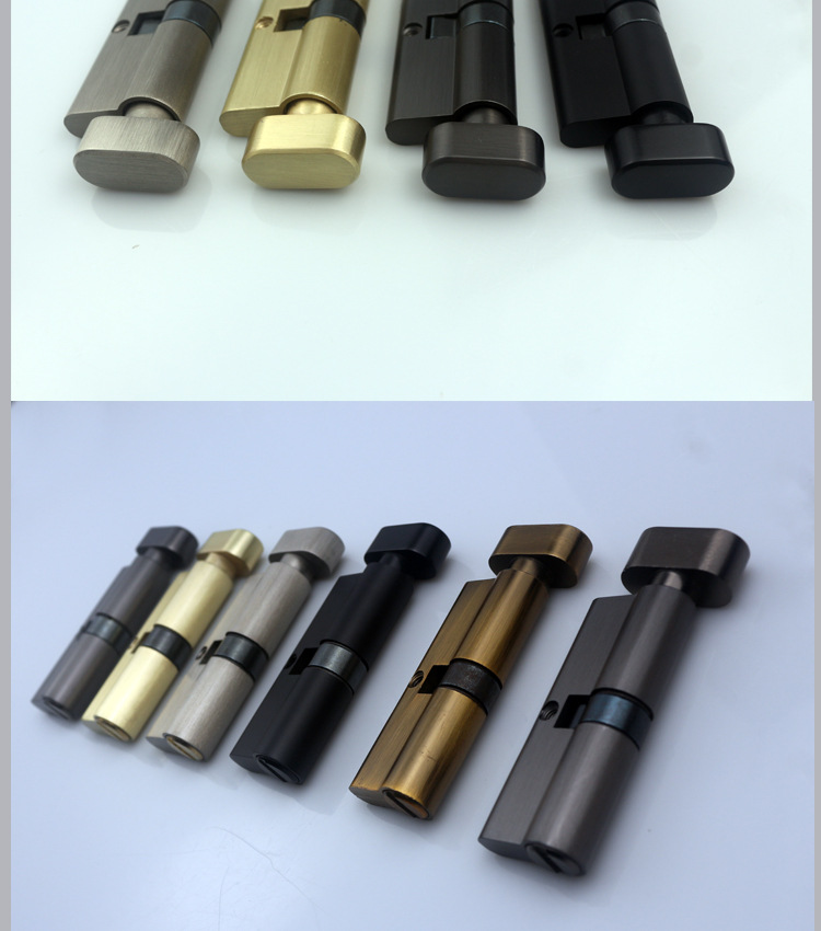 室内门锁芯通用款 欧标大70房门黑色锁心 外贸款锁胆铜芯锁具配件详情12