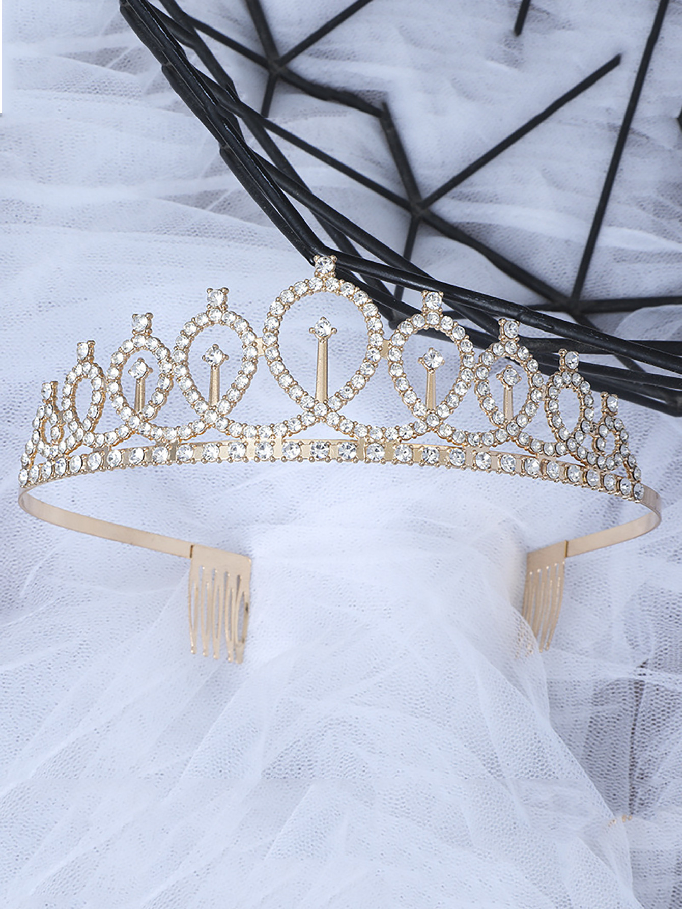 雅星饰品环保锌合金新娘皇冠发梳头饰项链爪链批发定制婚礼配饰皇冠款详情17