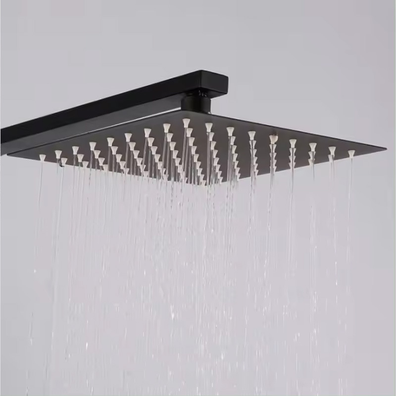 黑色不锈钢淋浴花洒套装八角三档厂家批发拉丝金色淋雨器跨境外贸详情7