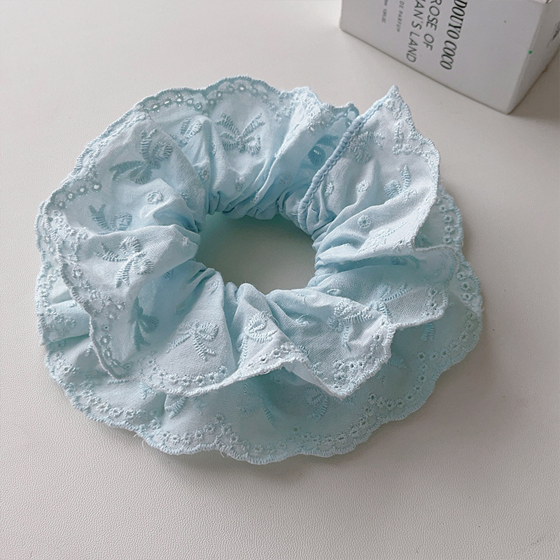 赵露思同款蕾丝花边大肠发圈春夏新款高级感头绳扎高马尾皮筋发饰详情8