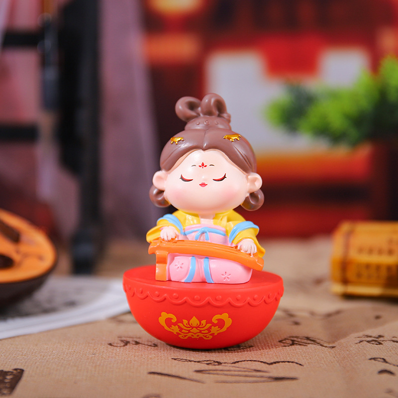 新款古风潮玩梦回大唐不倒翁盲盒国潮娃娃桌面喜庆摆件装饰节庆批国潮详情48