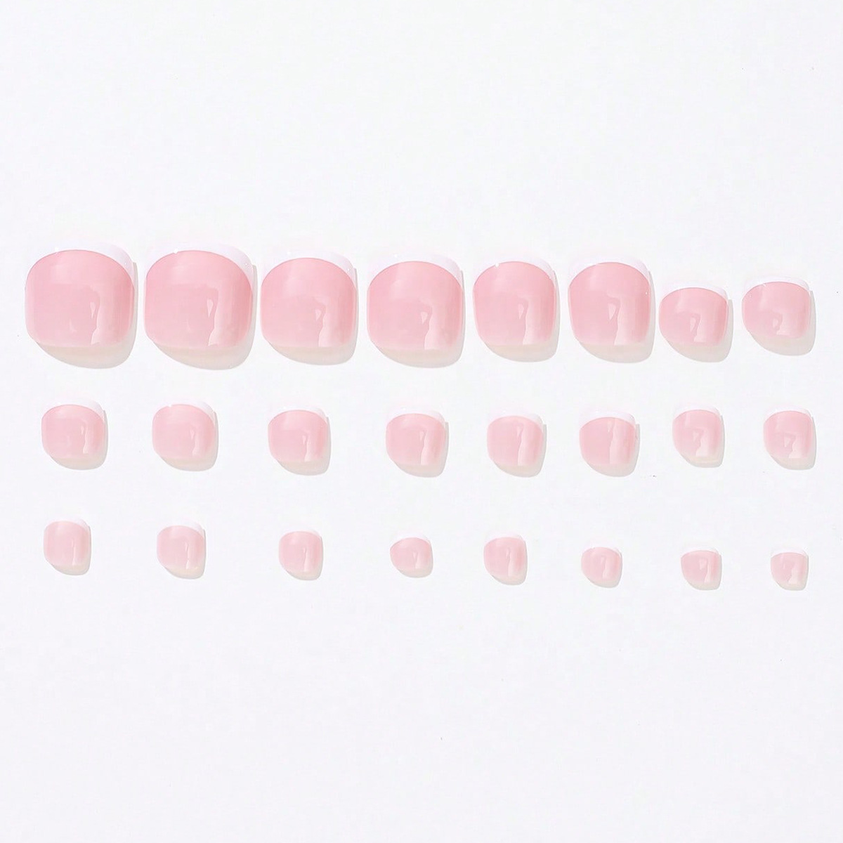 法式脚甲片白边简约粉色假趾甲纯欲风显白外贸穿戴美甲片美容护肤彩妆工具套装详情4