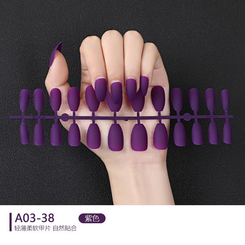 Custom-made matte ballet nail strips, nail plates, nail patches, 24 pieces, matte coffin nails, false nails, manicure pic 4