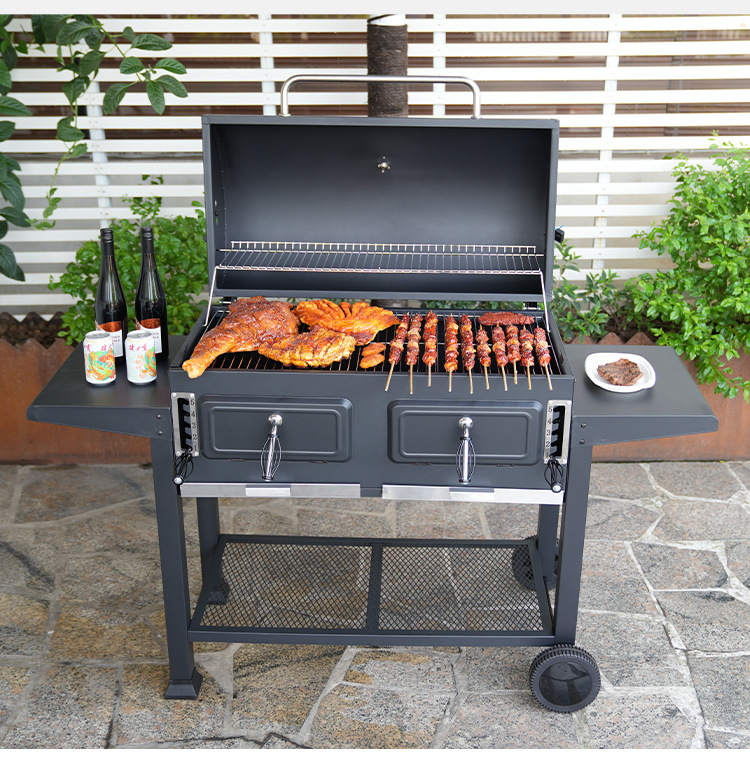 现货可升降大号别墅庭院烧烤炉家用木炭烧烤炉bbq美式烤炉烤肉炉详情13