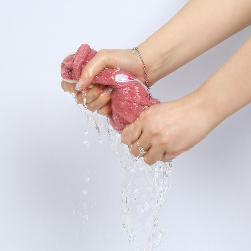 【 Chi Jia 】 High-density coral fleece cartoon embroidered hanging towels, hand towels, kitchen rags, handkerchiefs, absorbent towels pic 16