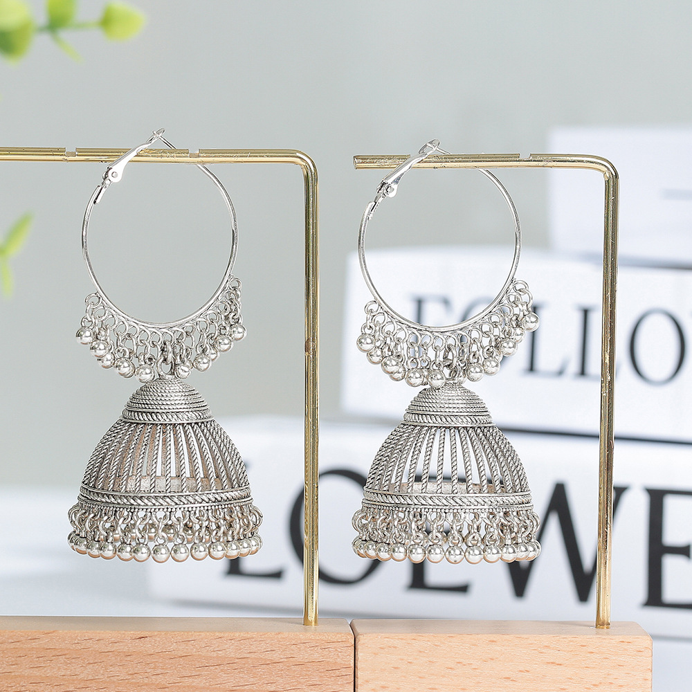 流行元素印度风珠子铃铛耳环耳坠耳钉时尚秋冬新款感小众女士精致详情5