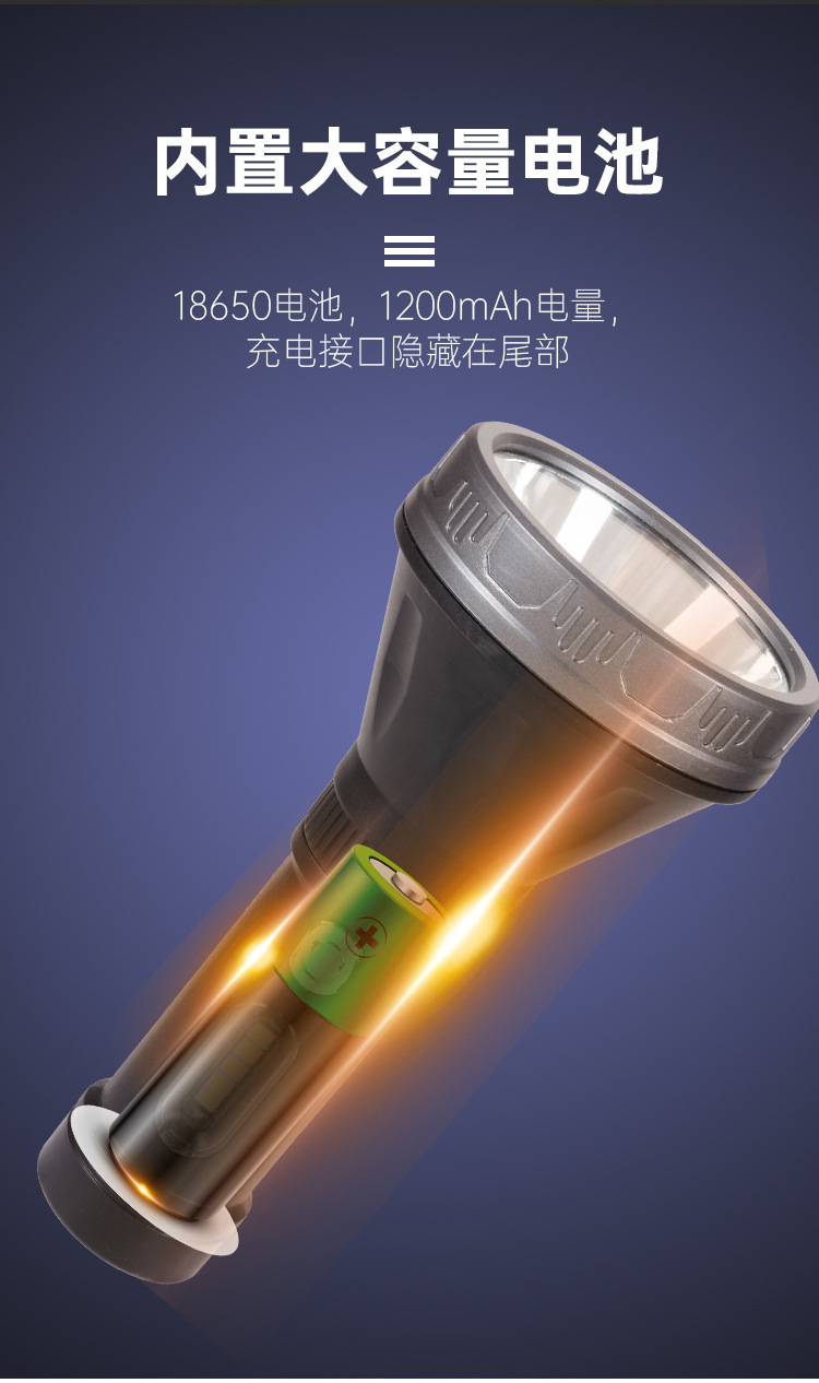 Wholesale of outdoor high-intensity flashlights, outdoor adventure camping, ultra-long endurance long-range headlight tubes, and led lighting fixtures pic 7