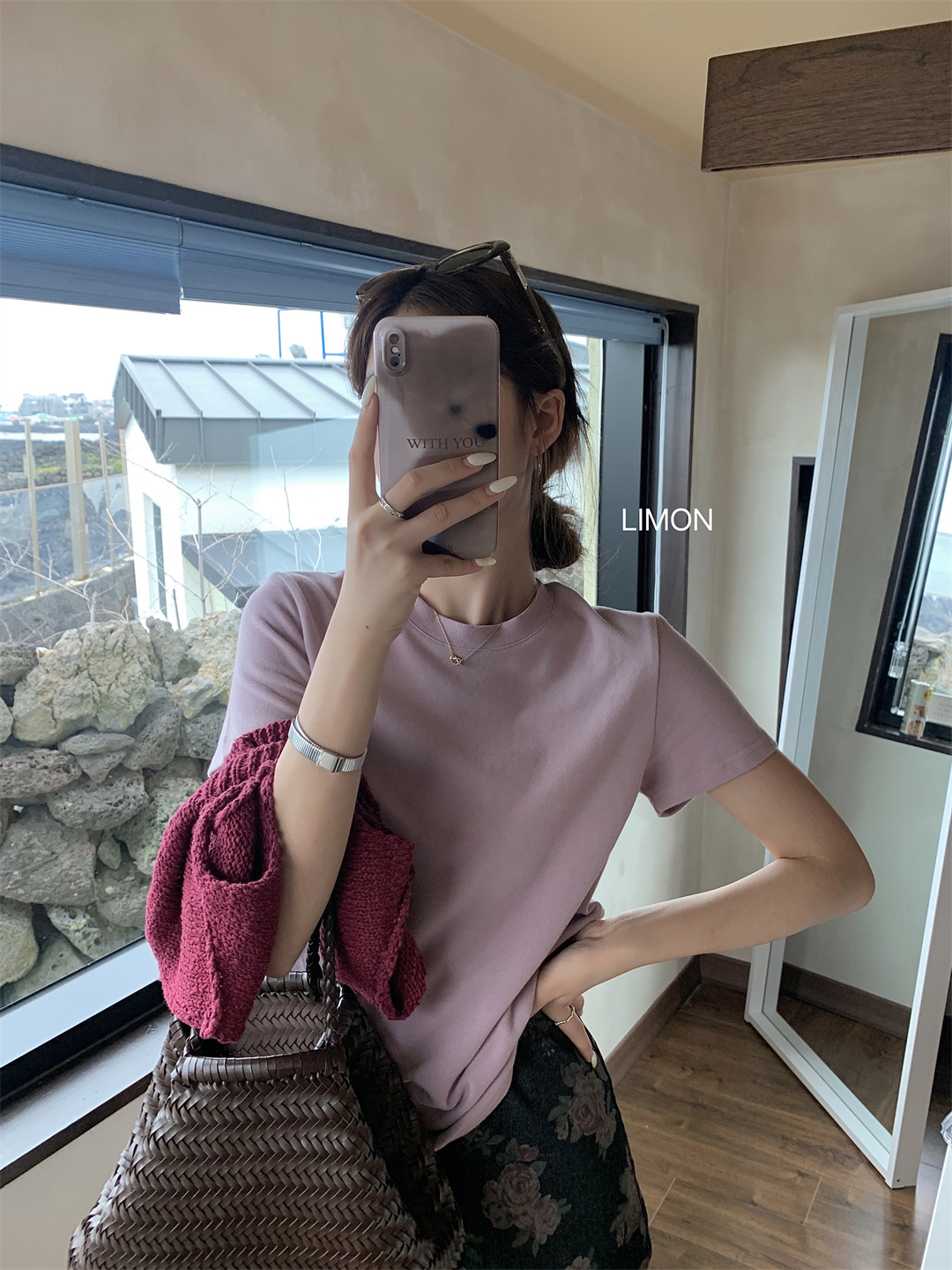 THE LEMON柠檬绿茶正肩磨毛短袖t恤女2024秋季新款百搭上衣打底衫详情61