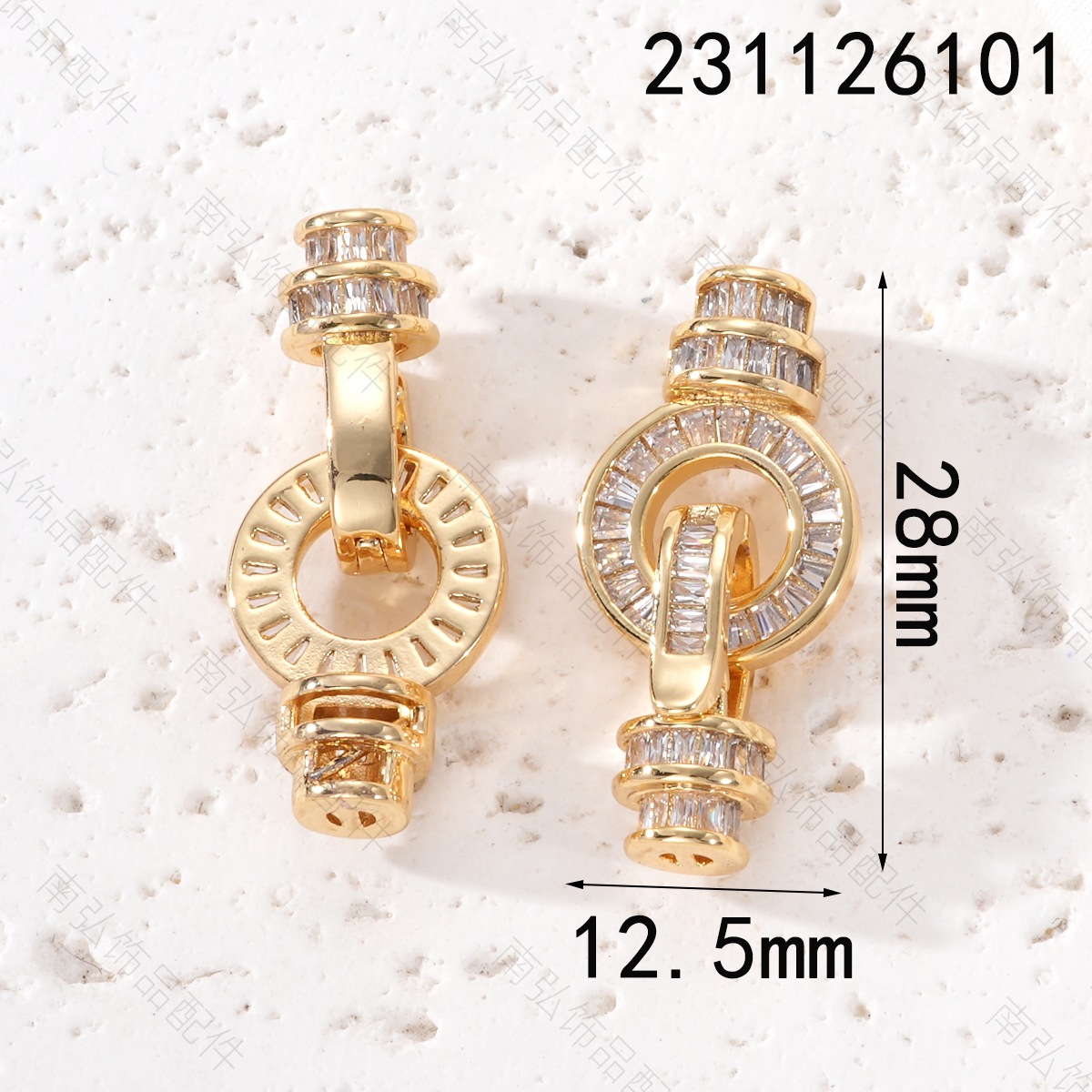 Pearl necklace clasp, copper-plated with real gold and studded with zirconium rings, 8-shaped clasp, universal clasp, high-end and color-preserving DIY accessory pic 4