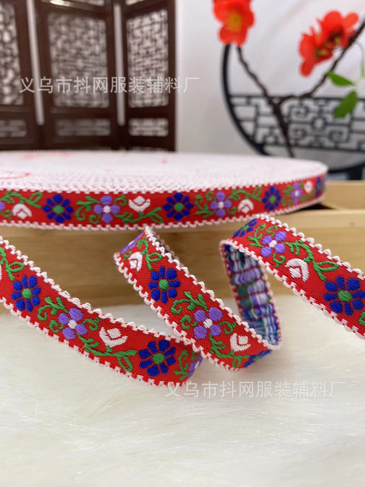 1.6--2.5厘米喜庆民族风织带，少数民族服饰蝴蝶结儿童发夹鞋花头详情13