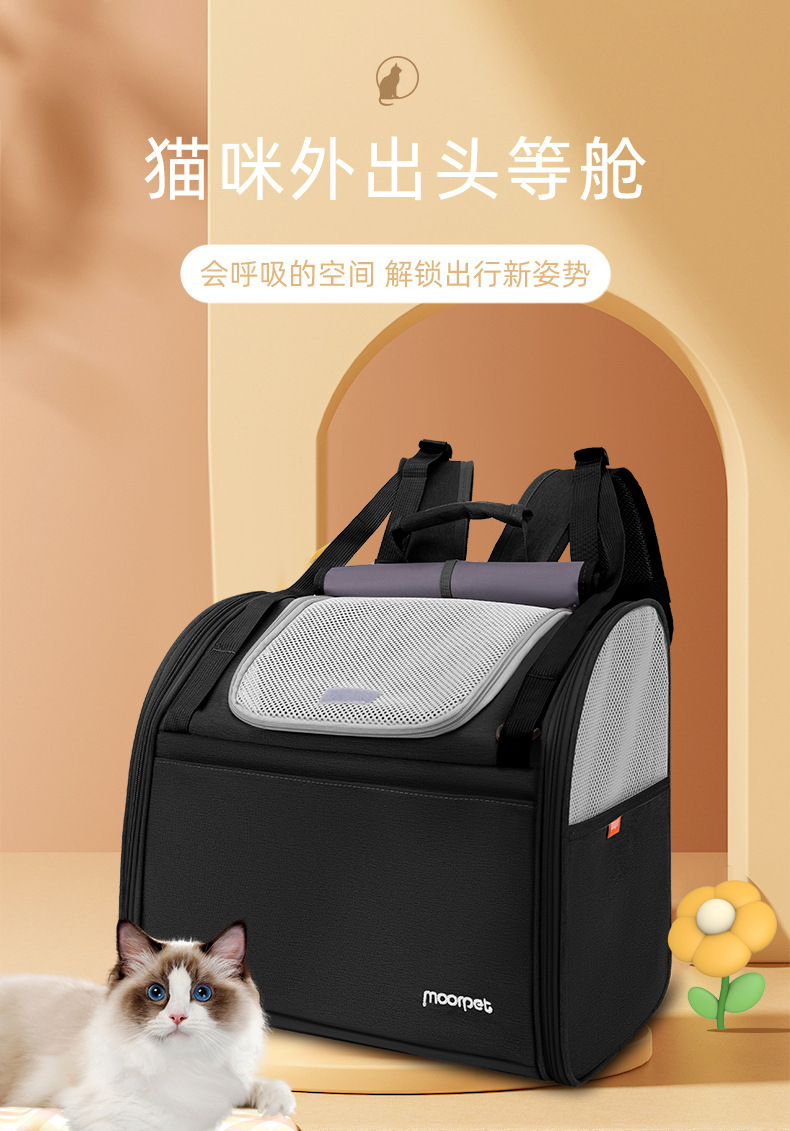 Factory direct supply cat bags for portable outings, large-capacity space capsule, double-shoulder hand-carry, breathable Japanese and Korean style pet bags pic 1