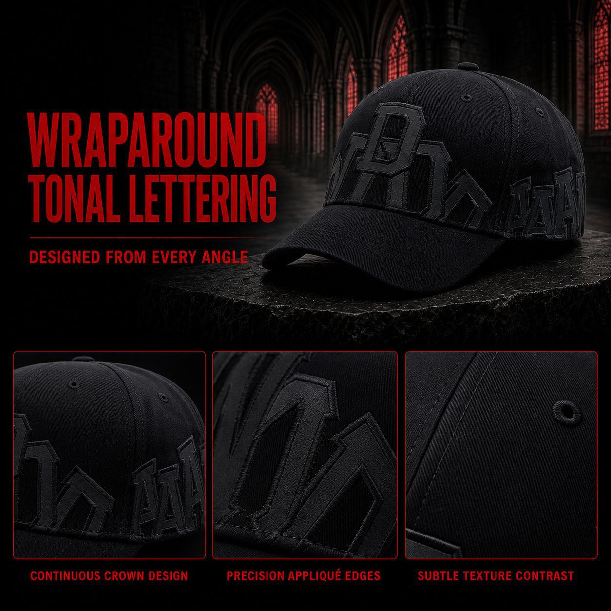 New trendy and versatile Gothic baseball caps, custom-made printed, embroidered and logo caps, cross-border export wholesale pic 12