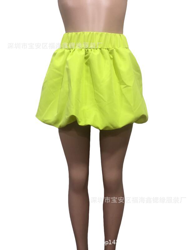 欧美2025性感女装新款纯色百搭Bubble泡泡裙高腰半身裙12色现货详情4