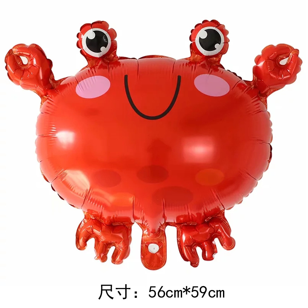 Wholesale Q-version Marine animal cartoon aluminum film balloons, crabs, seahorses, octopuses, pufferfish, starfish, party decoration balloons pic 2