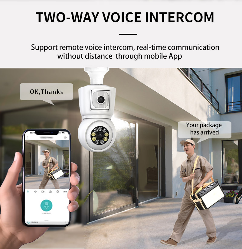 icsee dual-eye bulb camera, high-definition home wireless camera, network remote wifi cross-border monitor pic 8