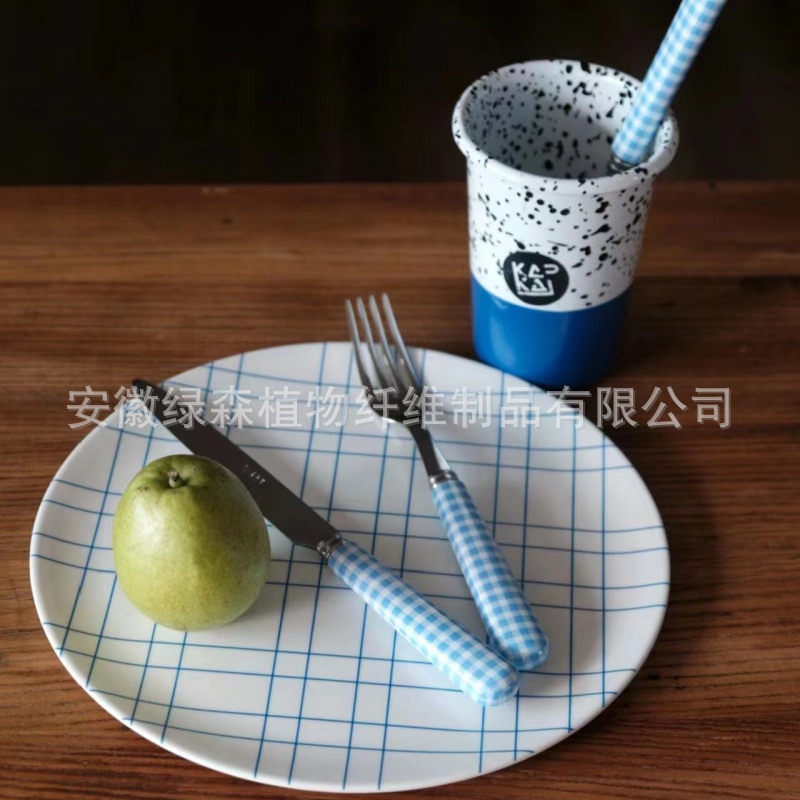 现货XeniaTaler加拿大竹纤维盘子餐具耐摔水果早餐盘面包甜品盘详情25