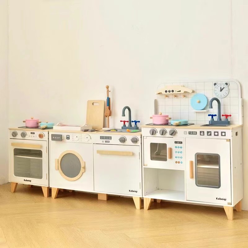 儿童仿真过家家厨房做饭男女孩玩具套装木制厨房宝宝仿真煮饭厨具详情4