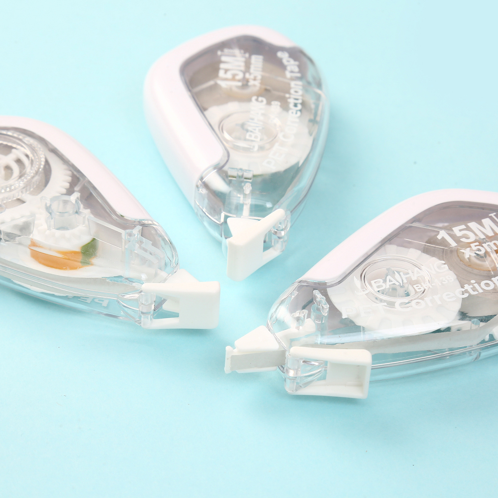 High-appearance-level white correction tape, transparent and invisible 15m large-capacity correction tape, silent continuous tape, smooth coating tape pic 12