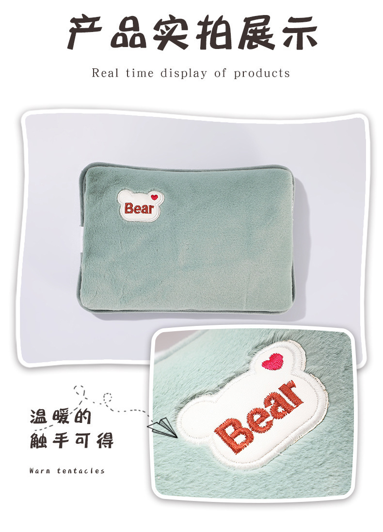 龙猫热水袋充电防爆暖水袋暖手宝敷肚子毛绒插手注水电热水袋详情11