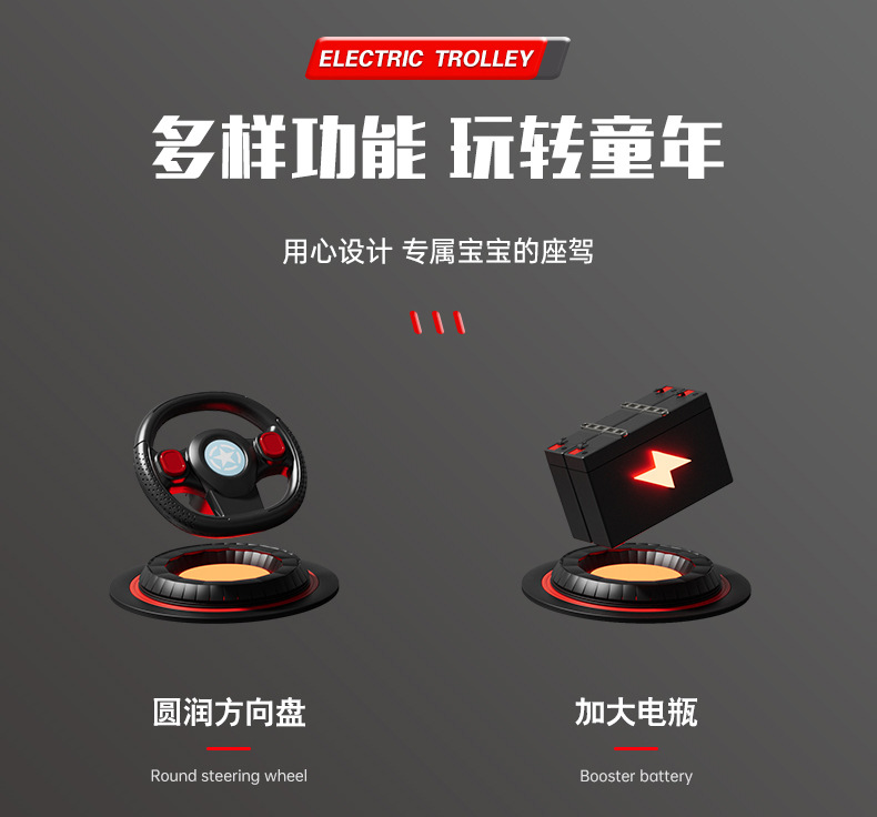 儿童电动四轮沙滩车可推可骑遥控1-3岁摩托车周岁宝宝礼物滑行车详情3