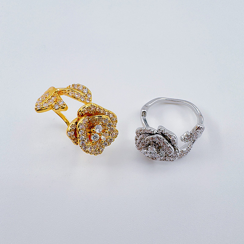 柏伶山茶花食指戒指女镶钻轻奢小众素圈开口戒时尚个性高级感饰品详情10