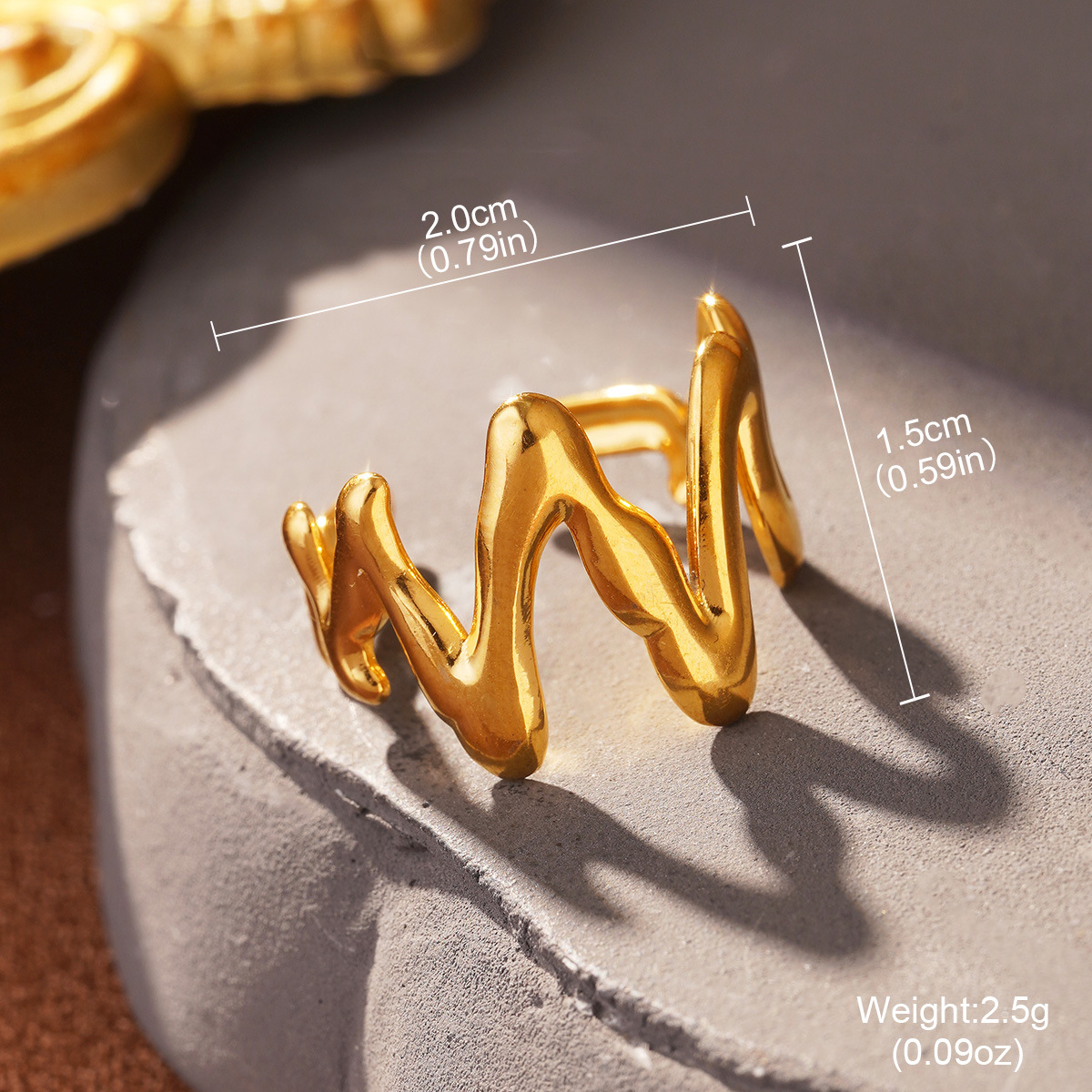 Wholesale of fashionable and versatile titanium steel, stainless steel leaf oval lines, niche and light luxury, adjustable opening rings pic 26