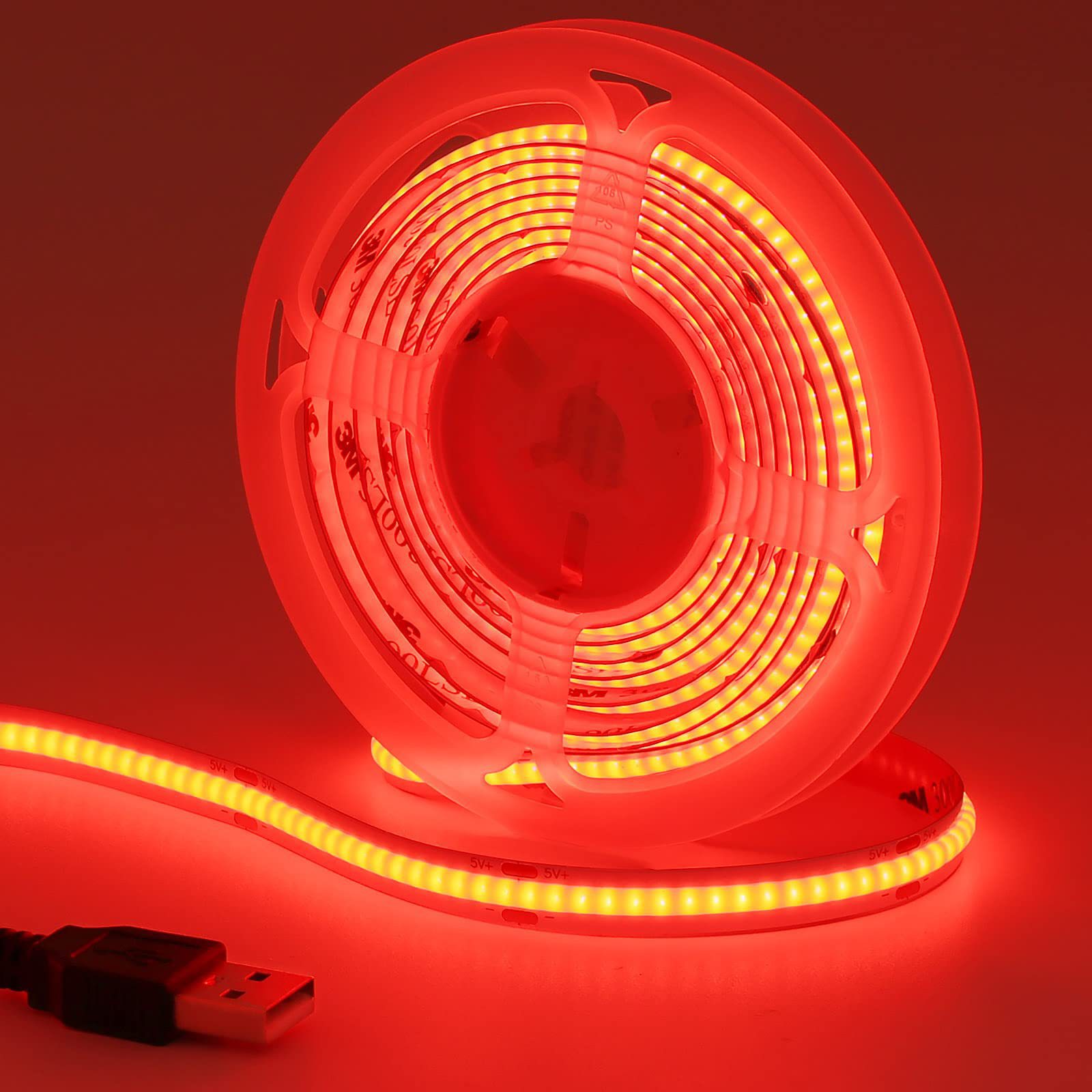 跨境电商USB灯带5V320灯氛围灯串按键开关LED彩色线条灯COB灯带详情9