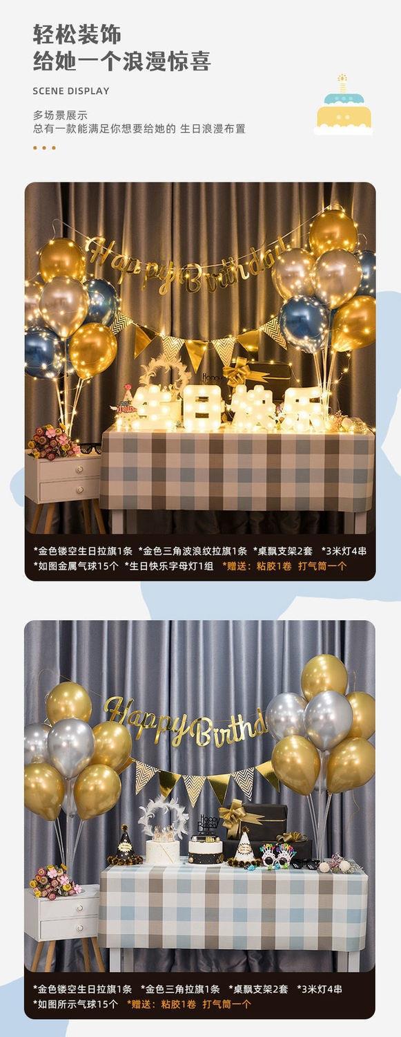 彩灯生日装饰场景布置房间拉旗派对道具用品礼物气球大人男女孩详情10