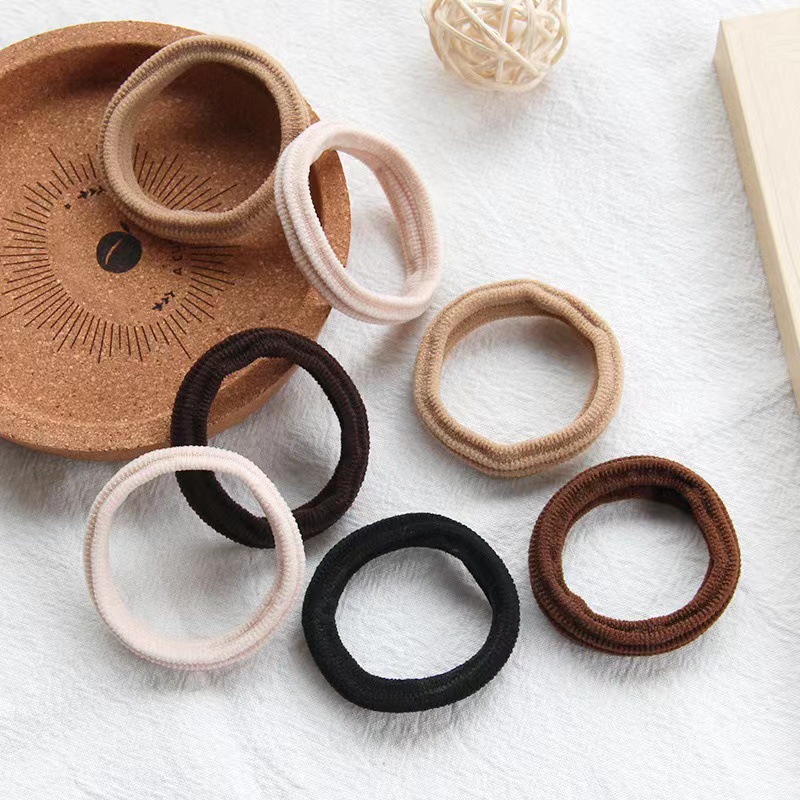 Simple and high-elasticity Korean-style seamless hair tie, durable leather band for women, hair tie, high ponytail leather cover and headwear pic 4