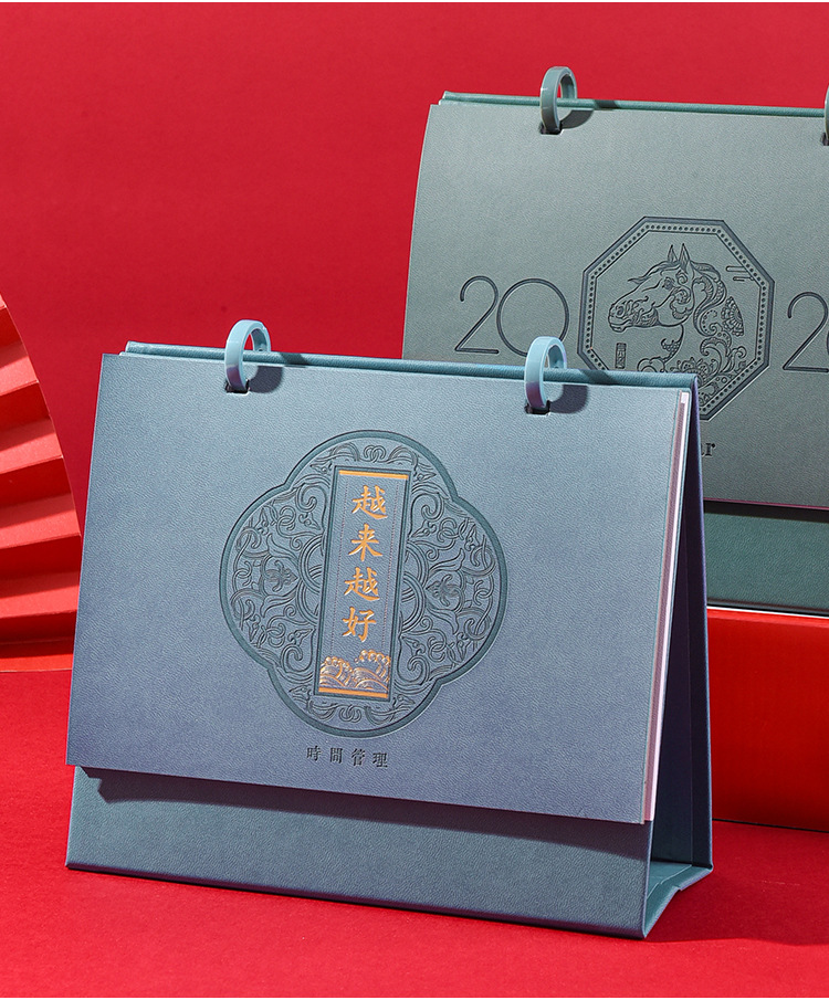 Zhouzhou Calendar 2026 Horse Year Desk Calendar Double-Ring Fashionable Three-dimensional Desk Calendar Advertising Customization Office Note-taking Calendar wholesale pic 14
