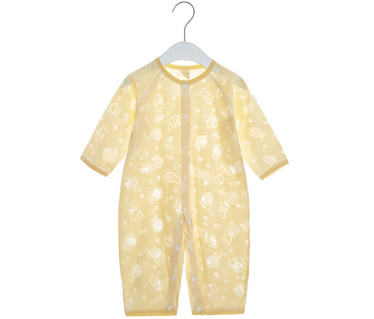 Baby one-piece suit, summer thin boneless long-sleeved dress, newborn air-conditioned dress, pajamas, soft crawling clothes for boys and girls pic 13