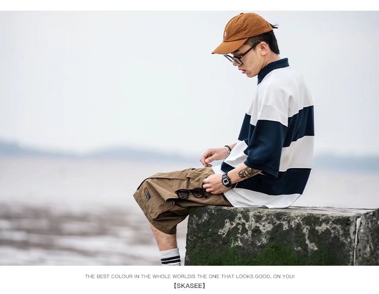 ins fashion brand loose casual short-sleeved polo shirt pic 11