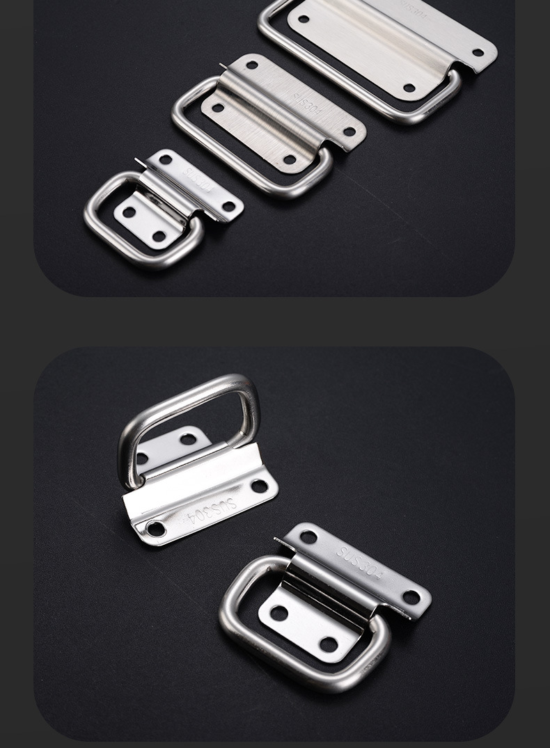 定制304/201不锈钢家具折叠拉手提手柜门 抽屉铁箱工具箱牢固把手详情13