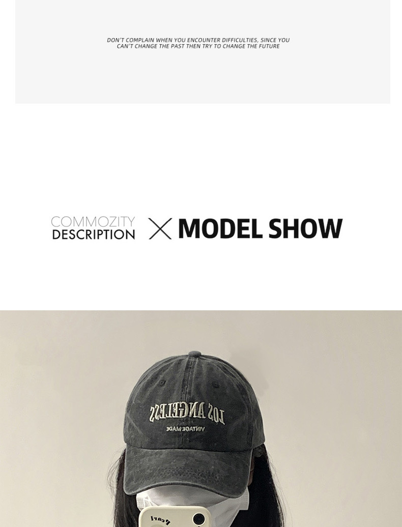 ins retro grey baseball cap for women, summer American-style washed head, trendy, versatile and face-enhancing small baseball cap pic 7