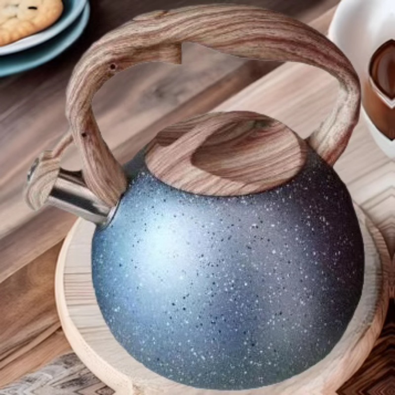 亚马逊热销不锈钢鸣笛水壶木纹提手不锈钢叫壶燃气电磁炉通详情2