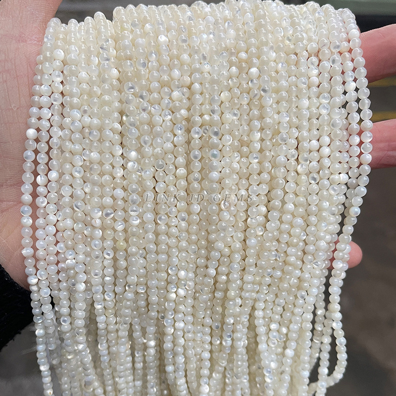 Jingde Jewelry offers natural white butterfly shell round beads, small beads, and white pearl shell loose beads for diy jewelry accessories wholesale pic 45