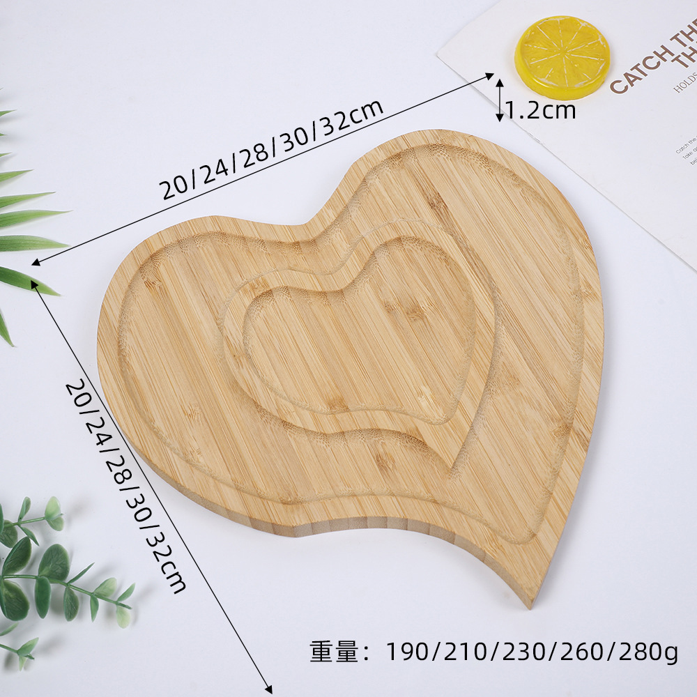 心形木制托盘仿木托盘木质工艺品激光雕刻订婚礼物详情2