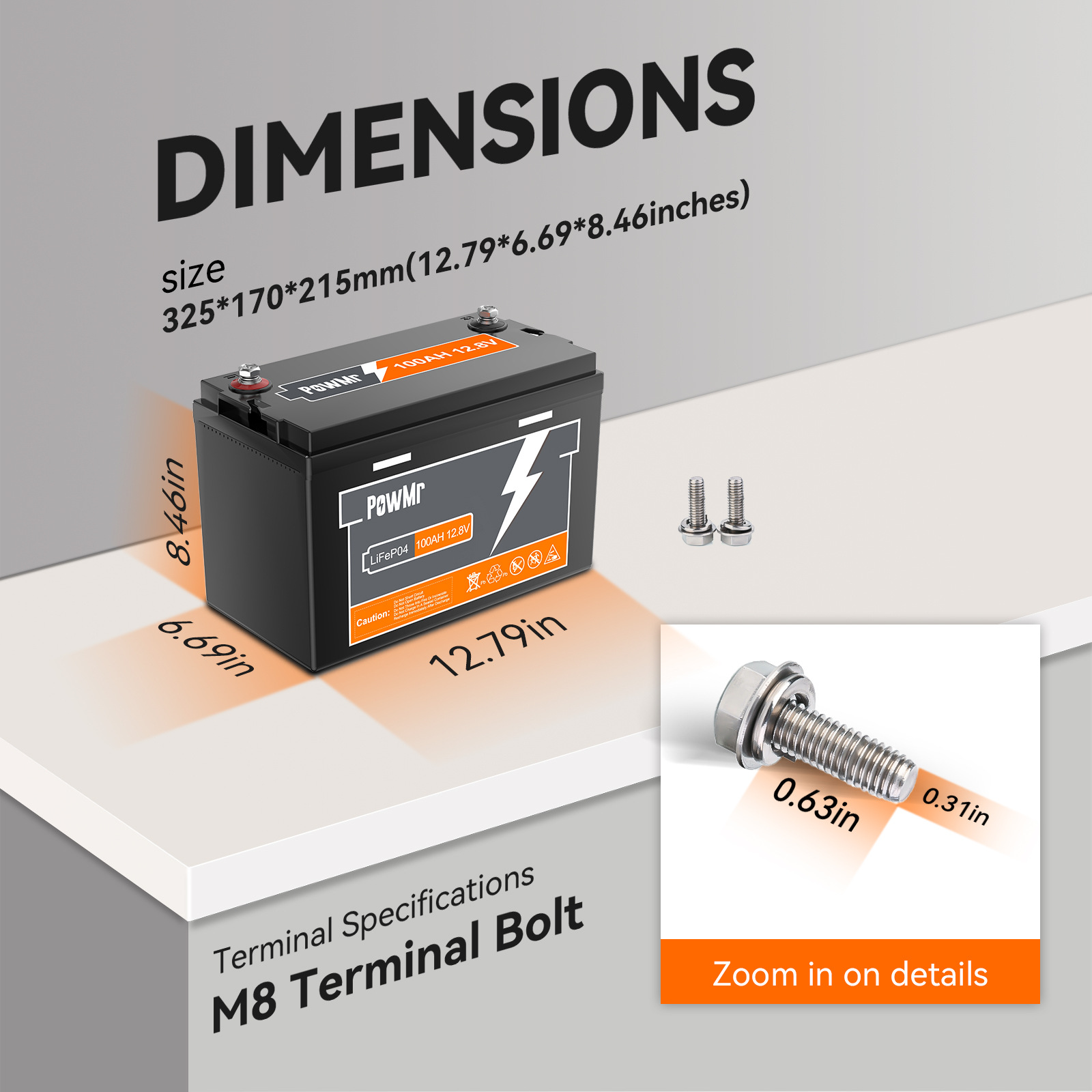 PowMr12.8 V100AH / 150/200/300 ah lithium iron phosphate battery power cross-border lifepo4 batteries pic 15