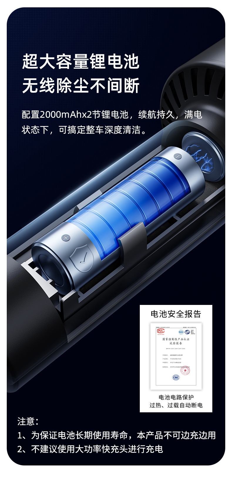 跨境新款车载吸尘器手持无线便携汽车专用单滚珠吸尘器超强大吸力详情13