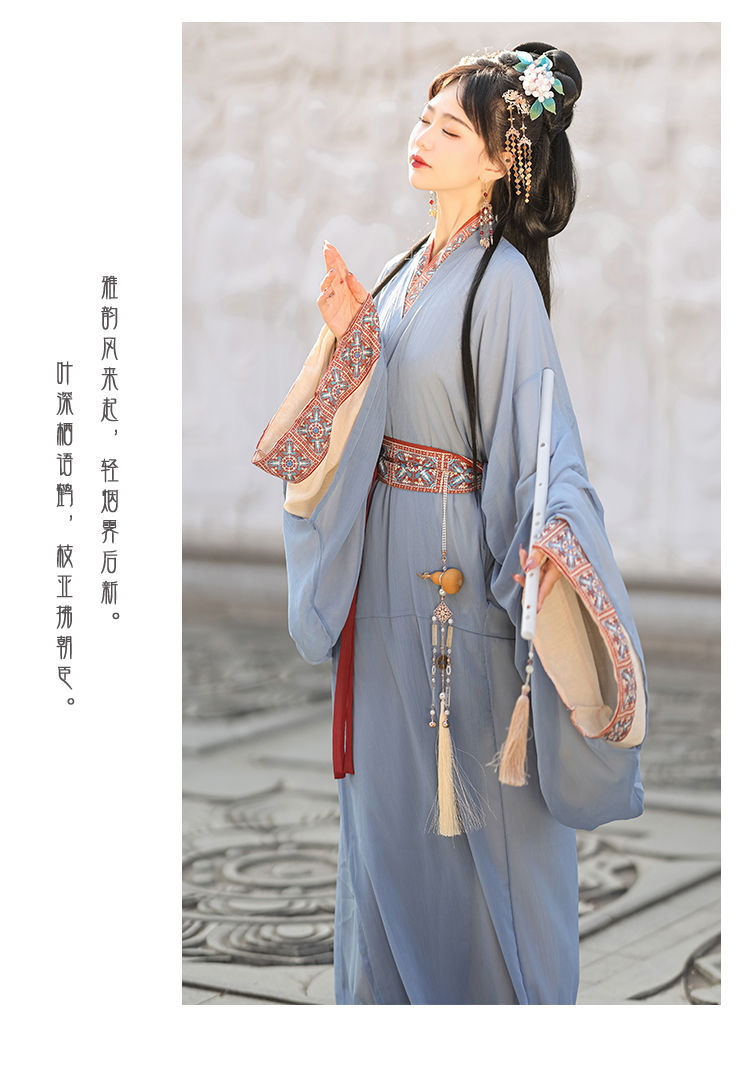 国潮梦域战国袍马山楚墓复原款日常直裾袍汉服女拖尾大放量直裾详情8