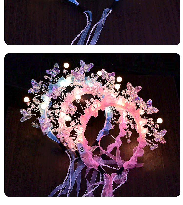 The new butterfly pearl hair band for spring and summer is a girlish forest-style hair band with a strong atmosphere and is specially designed for taking photos pic 8