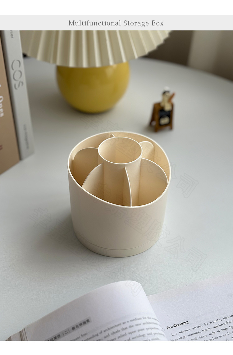 Rotating pen holder, multi-compartment desktop, lipstick and stationery, desk shelf, cross-border exclusive, with drawer compartment desktop storage box pic 6