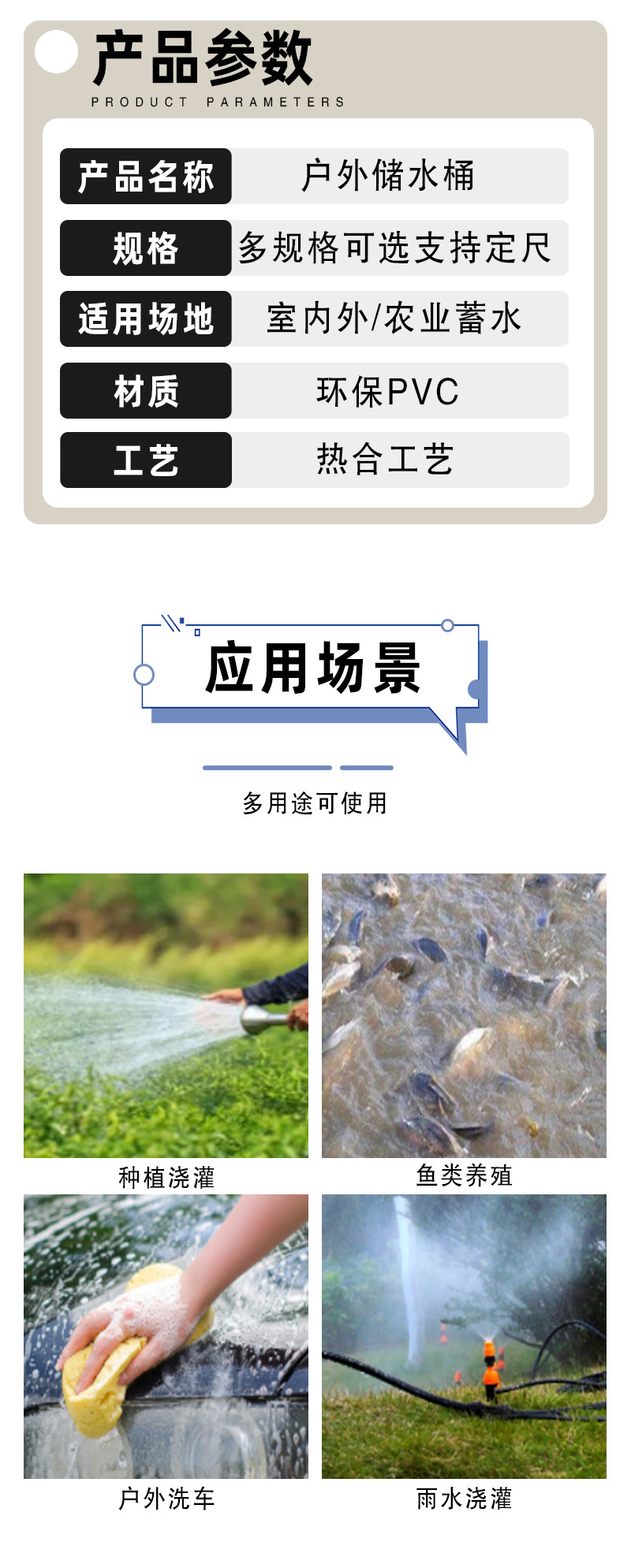 雨水储水桶户外折叠园艺园林折叠收集器蓄水桶多功能雨水收集水桶详情3