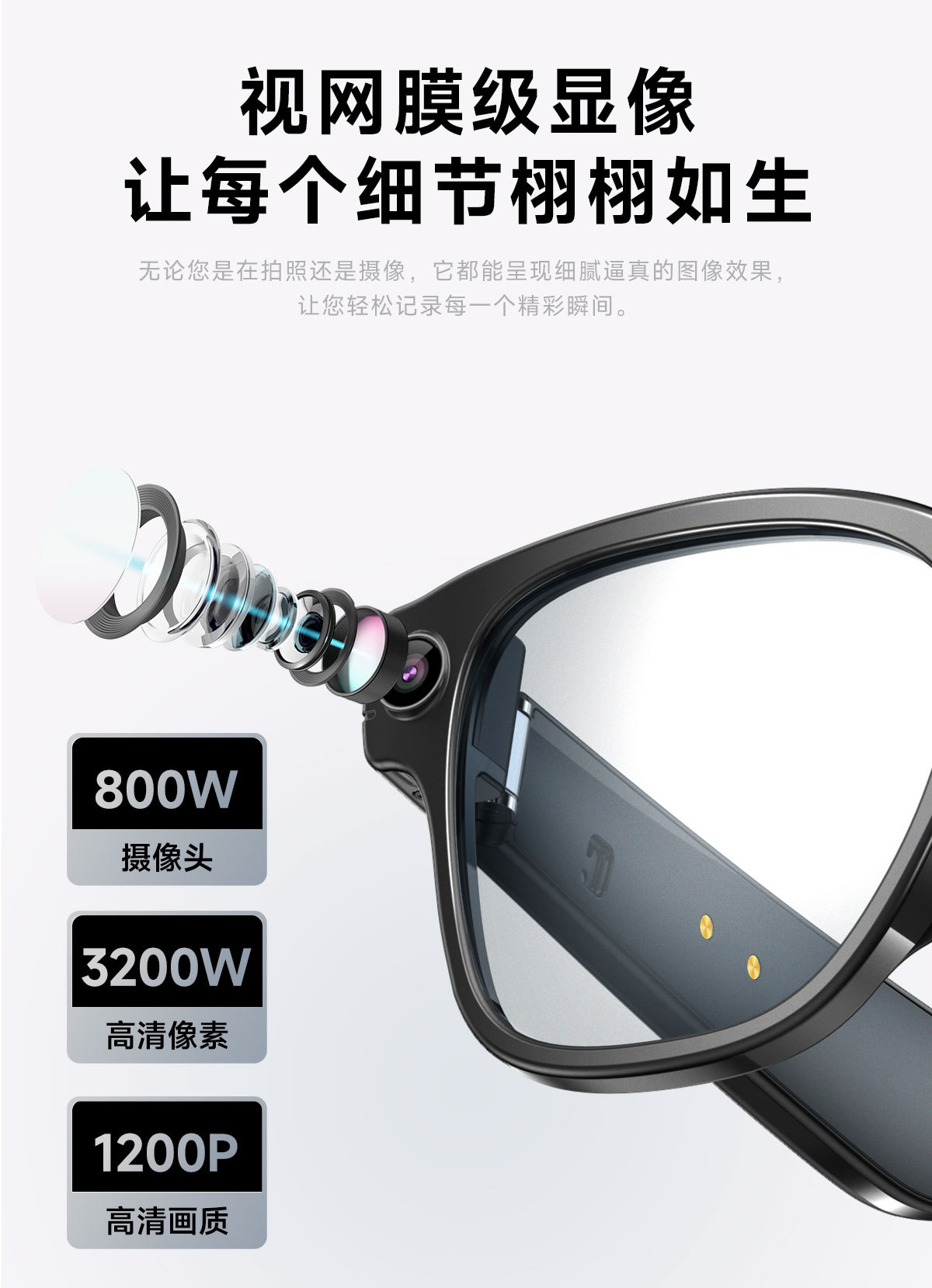 The new L801 smart glasses Bluetooth call voice assistant for listening to music 8-megapixel AI Bluetooth glasses sunglasses pic 6