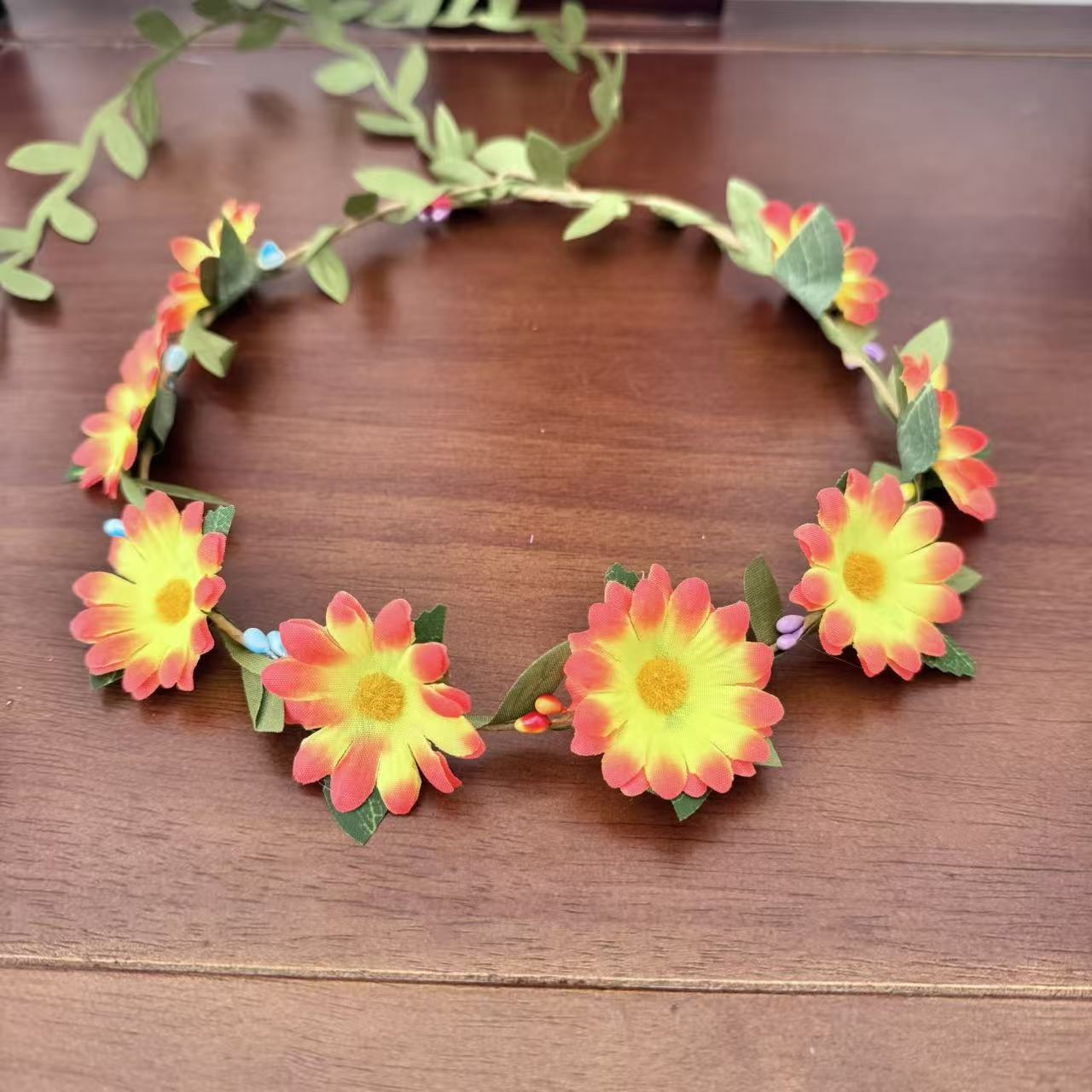 彩色花朵花环鲜花插花泥花叶皱纹纸褶皱纸鲜花包装花桶花盒详情3