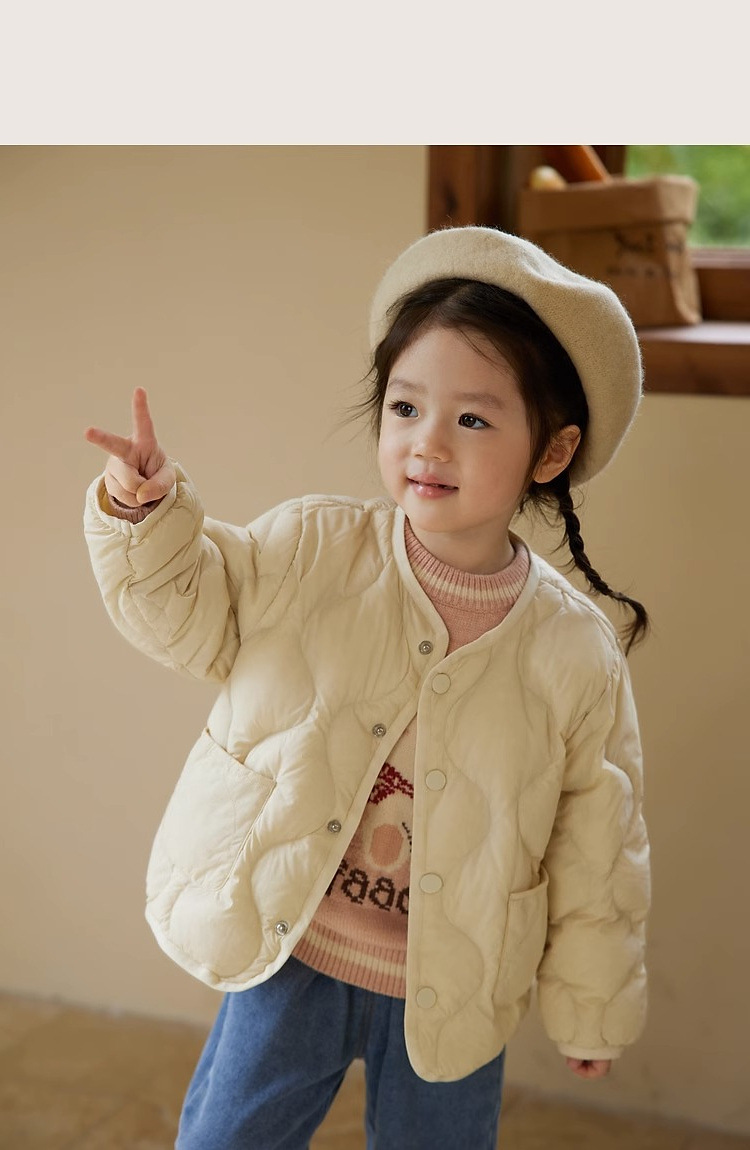 女童轻薄仿羽绒服女宝宝长短款2024秋季新款儿童时髦洋气纯色外套详情16