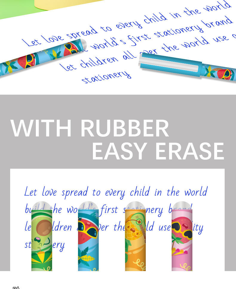 Yalong Cross-border high-quality cap-removing heat transfer film holder pen, blue 0.5mm gel pen, erasable pen pic 2